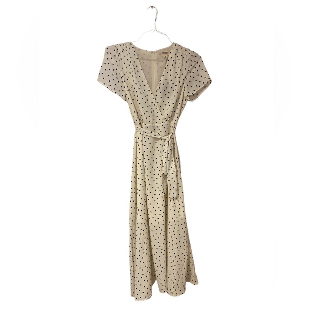 Dot Print Wrap Dress - Picture 5 of 9
